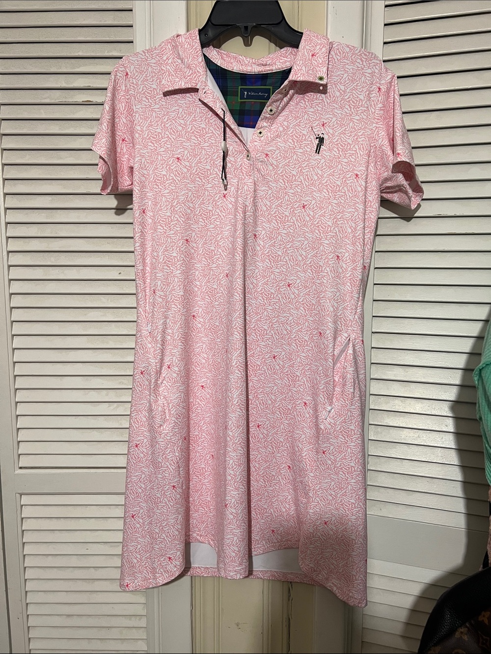 William Murray Golf Pink and White Printed Polo Dress